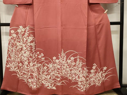 平和屋着物■訪問着　刺繍　草花文　正絹　逸品　CABM1984ev