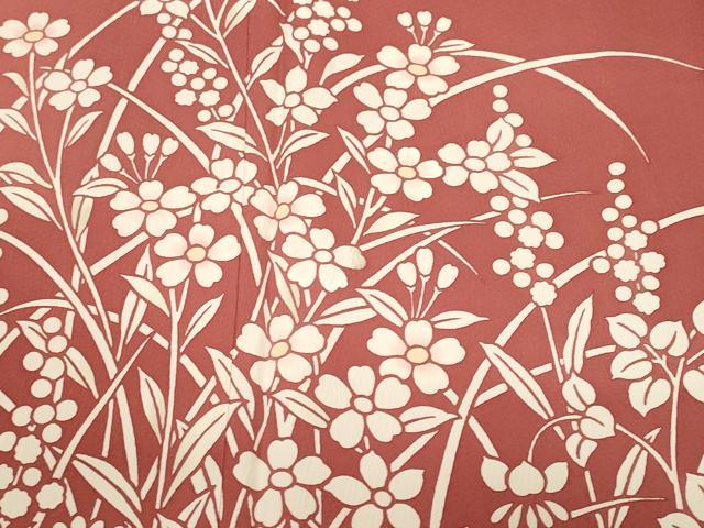 平和屋着物■訪問着　刺繍　草花文　正絹　逸品　CABM1984ev