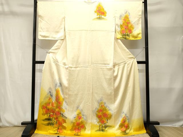 平和屋着物■訪問着　樹林文　暈し染め　正絹　逸品　CABM1988ev