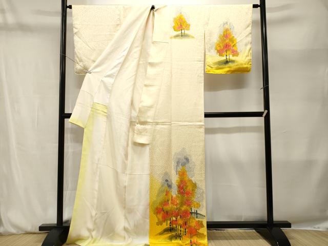 平和屋着物■訪問着　樹林文　暈し染め　正絹　逸品　CABM1988ev
