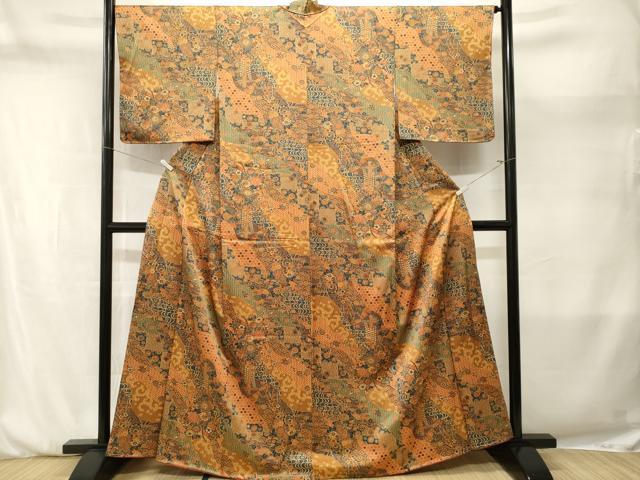 平和屋着物■上質な小紋　吉祥花車文　正絹　逸品　CABM1990ev