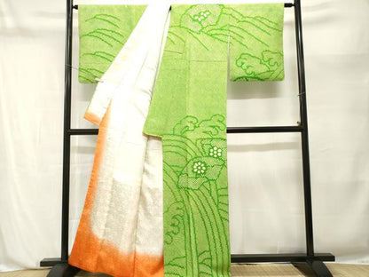 平和屋着物■訪問着　総刺繍　立波地紙花文　　正絹　逸品　CABM1998ev