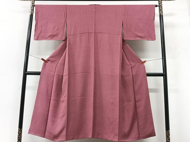 平和屋着物■上質な色無地　草花地紋　暗紅色　正絹　逸品　CABM2001xe