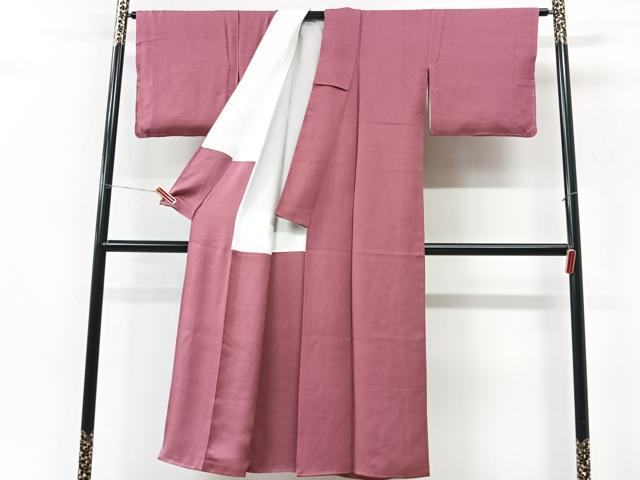 平和屋着物■上質な色無地　草花地紋　暗紅色　正絹　逸品　CABM2001xe