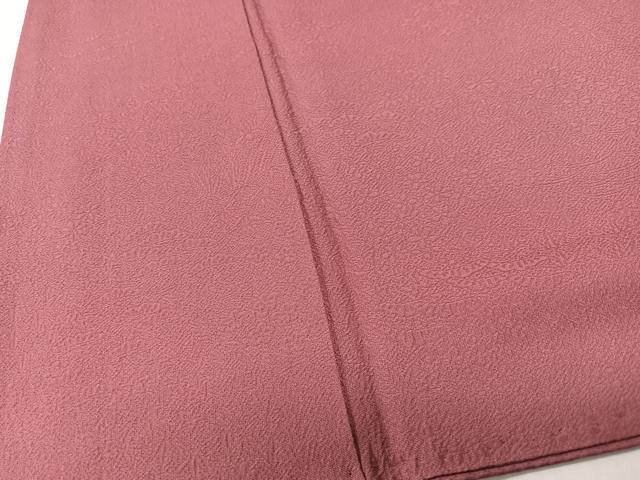 平和屋着物■上質な色無地　草花地紋　暗紅色　正絹　逸品　CABM2001xe