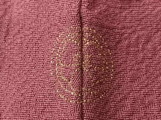平和屋着物■上質な色無地　草花地紋　暗紅色　正絹　逸品　CABM2001xe