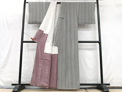 平和屋着物■上質な小紋　縞　正絹　逸品　CABM2012xe