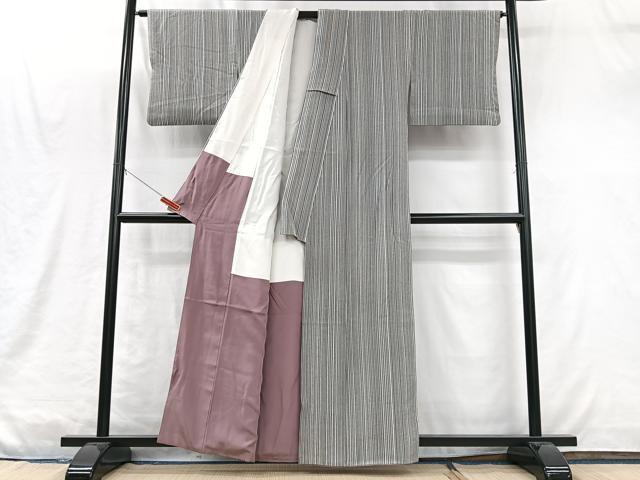 平和屋着物■上質な小紋　縞　正絹　逸品　CABM2012xe