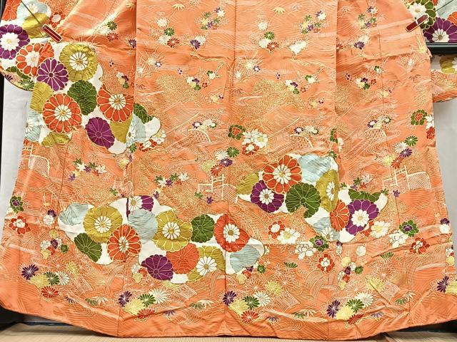 平和屋着物■豪華振袖　駒刺繍　風景花文　金彩　正絹　逸品　CABM2020xe