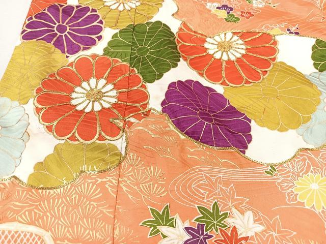 平和屋着物■豪華振袖　駒刺繍　風景花文　金彩　正絹　逸品　CABM2020xe