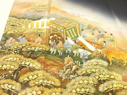平和屋着物■豪華黒留袖　人物風景文　暈し染め　金彩　正絹　逸品　CABM2027xe