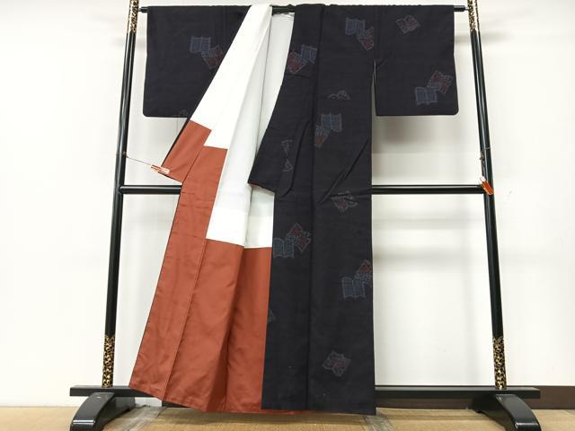 平和屋着物■上質な紬　冊子花文　正絹　逸品　CABM2045xe