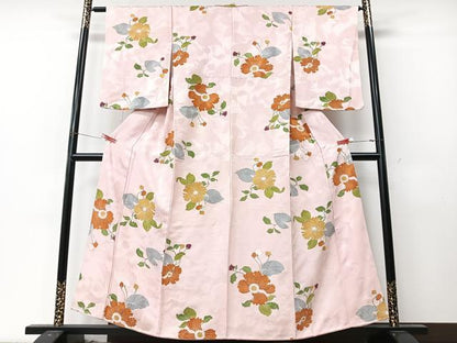 平和屋着物■上質な小紋　草花文　蓮　金彩　正絹　逸品　CABM2051xe
