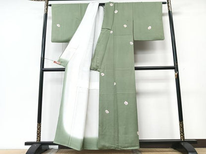 平和屋着物■上質な小紋　刺繍　草花文　正絹　逸品　CABM2053xe