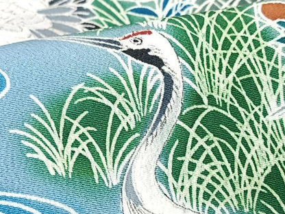 平和屋着物■豪華黒留袖　飛鶴草花文　暈し染め　銀彩　正絹　逸品　CABM2054xe