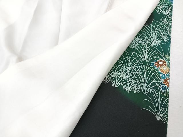 平和屋着物■豪華黒留袖　飛鶴草花文　暈し染め　銀彩　正絹　逸品　CABM2054xe