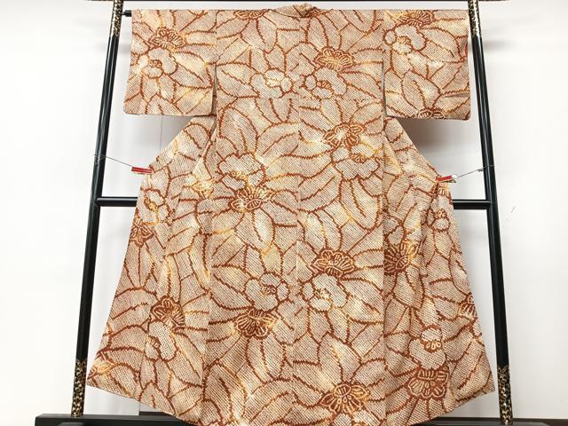 平和屋着物■上質な小紋　総絞り　舞花文　暈し染め　正絹　逸品　CABM2055xe