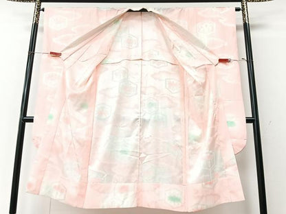 平和屋着物■振袖用長襦袢　無双仕立て　亀甲花文　暈し染め　洗える着物　CABM2059xe