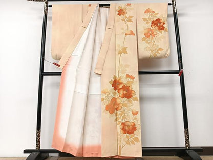 平和屋着物■訪問着　枝花文　暈し染め　銀彩　正絹　逸品　CABM2062xe