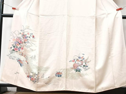 平和屋着物■訪問着　文箱立波花鳥文　金彩　正絹　逸品　CABM2063xe