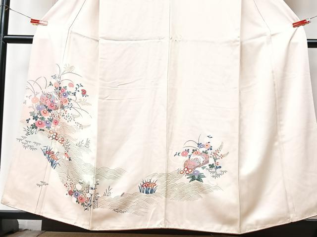 平和屋着物■訪問着　文箱立波花鳥文　金彩　正絹　逸品　CABM2063xe