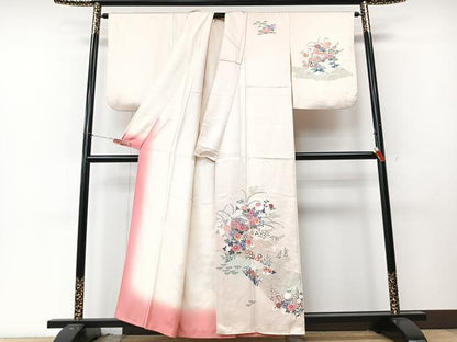 平和屋着物■訪問着　文箱立波花鳥文　金彩　正絹　逸品　CABM2063xe