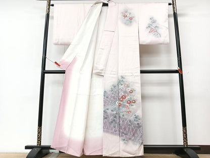 平和屋着物■訪問着　草花文　暈し染め　正絹　逸品　CABM2066xe