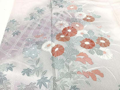 平和屋着物■訪問着　草花文　暈し染め　正絹　逸品　CABM2066xe