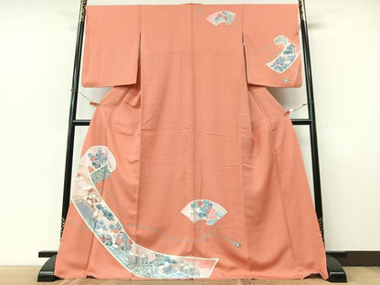 平和屋着物■訪問着　絵巻花鳥文　ロング丈　正絹　逸品　CABM2068xe