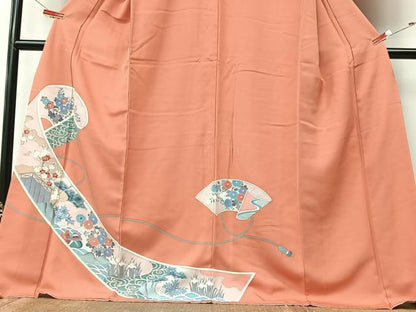 平和屋着物■訪問着　絵巻花鳥文　ロング丈　正絹　逸品　CABM2068xe