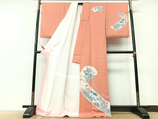 平和屋着物■訪問着　絵巻花鳥文　ロング丈　正絹　逸品　CABM2068xe