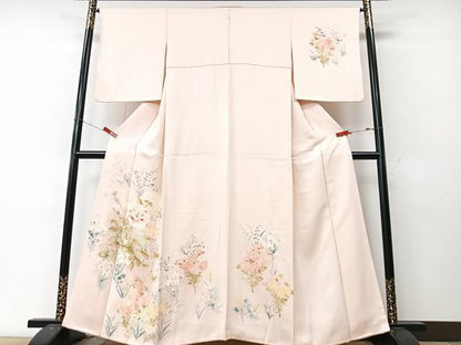 平和屋着物■訪問着　手描き　草花文　暈し染め　正絹　逸品　CABM2069xe