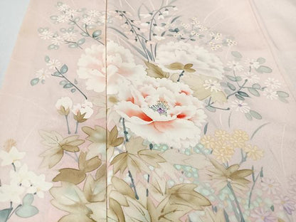 平和屋着物■訪問着　手描き　草花文　暈し染め　正絹　逸品　CABM2069xe