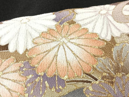 平和屋着物■豪華黒留袖　刺繍　尾長鳥枝松文　暈し染め　金彩　正絹　逸品　CABM2070xe