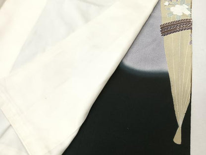 平和屋着物■豪華黒留袖　刺繍　尾長鳥枝松文　暈し染め　金彩　正絹　逸品　CABM2070xe