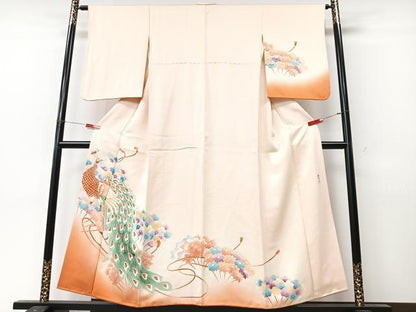 平和屋着物■訪問着　作家物　孔雀花文　暈し染め　金彩　正絹　逸品　CABM2071xe