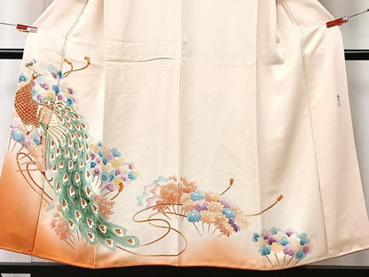 平和屋着物■訪問着　作家物　孔雀花文　暈し染め　金彩　正絹　逸品　CABM2071xe