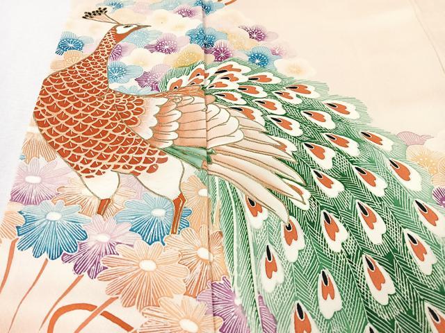 平和屋着物■訪問着　作家物　孔雀花文　暈し染め　金彩　正絹　逸品　CABM2071xe