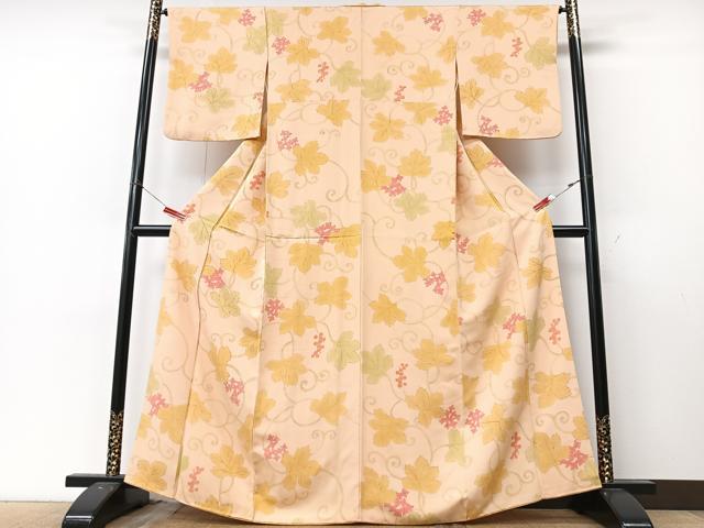 平和屋着物■上質な小紋　花唐草文　正絹　逸品　CABM2072xe