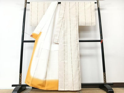 平和屋着物■上質な紬　間道　正絹　逸品　CABM2077xe