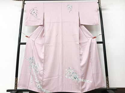 平和屋着物■訪問着　刺繍　短冊花唐草文　正絹　逸品　CABM2082xe