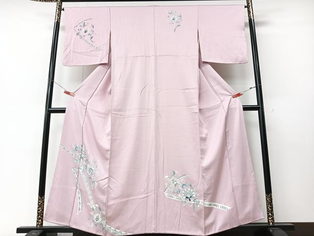 平和屋着物■訪問着　刺繍　短冊花唐草文　正絹　逸品　CABM2082xe