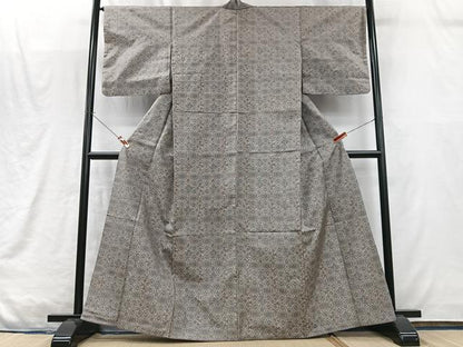 平和屋着物■本場大島紬　7マルキ　幾何学文様　正絹　逸品　CABM2083xe