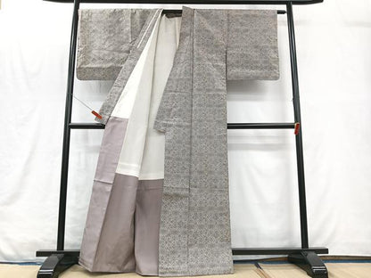平和屋着物■本場大島紬　7マルキ　幾何学文様　正絹　逸品　CABM2083xe
