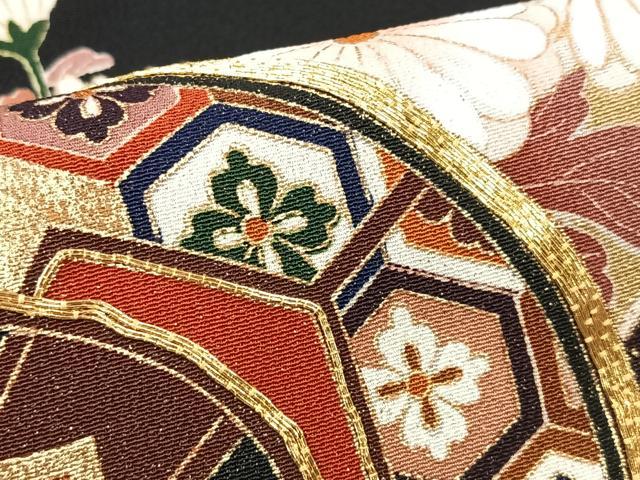 平和屋着物■豪華黒留袖　作家物　駒刺繍　片輪車枝花文　暈し染め　金彩　正絹　逸品　CABM2087xe