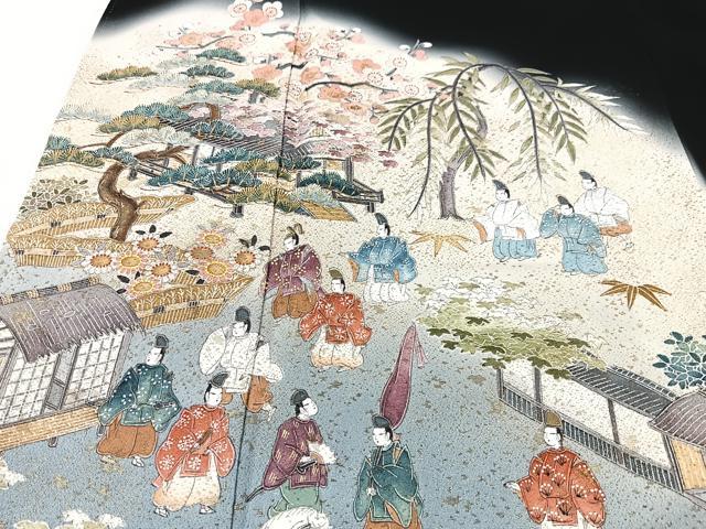 平和屋着物■豪華黒留袖　作家物　寿光織　人物風景文　暈し染め　金彩　正絹　逸品　CABM2089xe