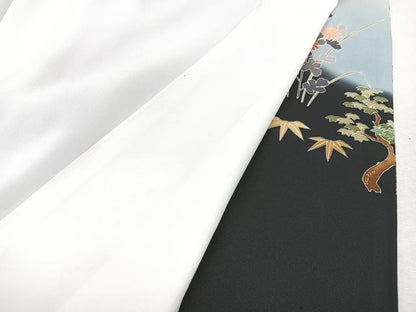 平和屋着物■豪華黒留袖　作家物　寿光織　人物風景文　暈し染め　金彩　正絹　逸品　CABM2089xe