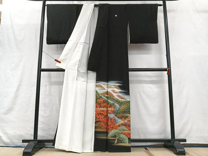 平和屋着物■豪華黒留袖　作家物　洛西の清流　暈し染め　金彩　正絹　逸品　CABM2092xe