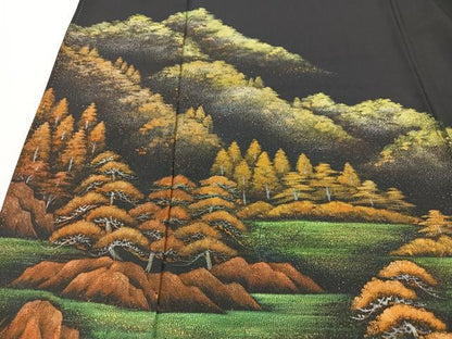 平和屋着物■豪華黒留袖　作家物　泉彩染　風景文　金銀彩　正絹　逸品　CABM2094xe