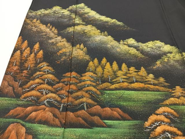 平和屋着物■豪華黒留袖　作家物　泉彩染　風景文　金銀彩　正絹　逸品　CABM2094xe